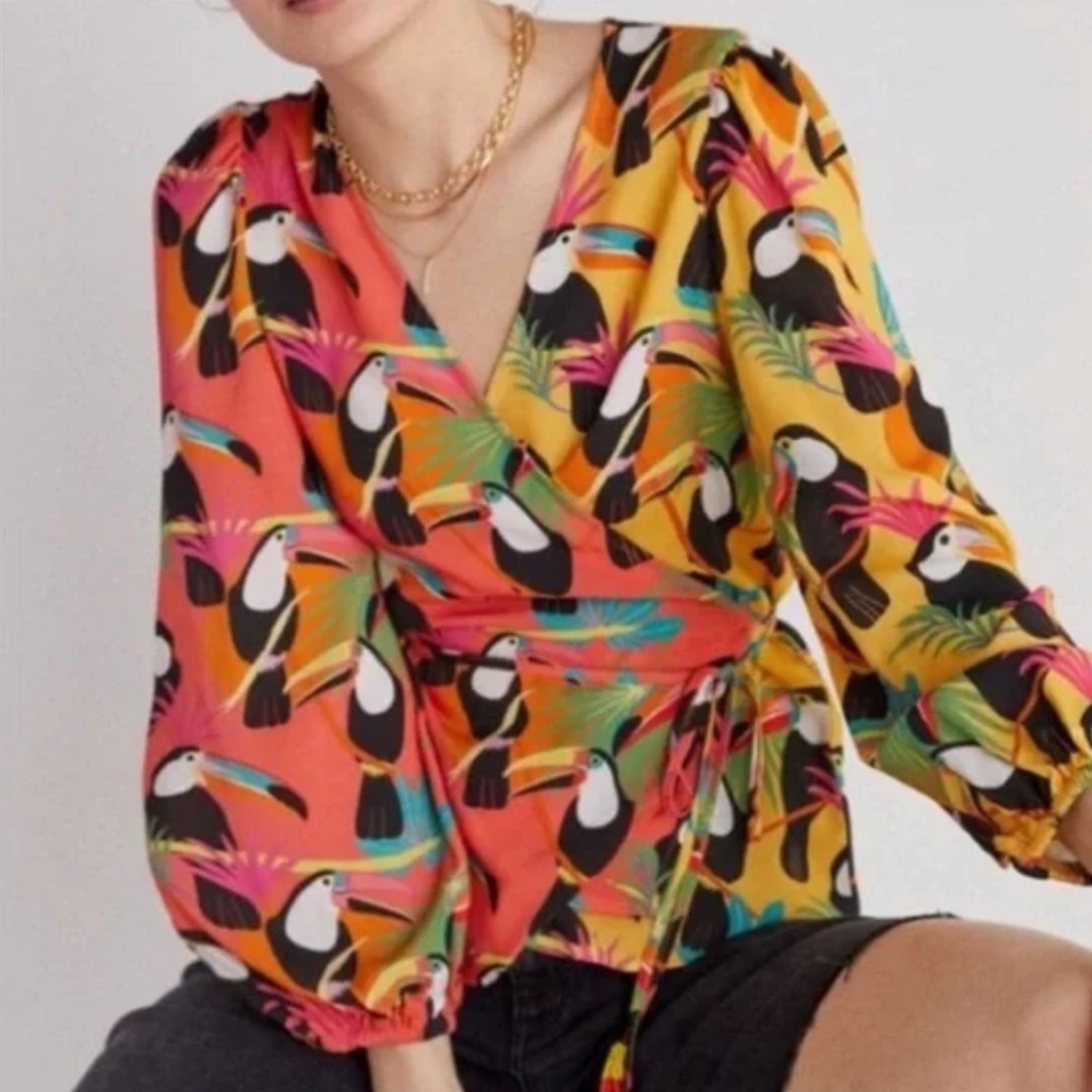 Farm Rio Anthropologie wrap top
